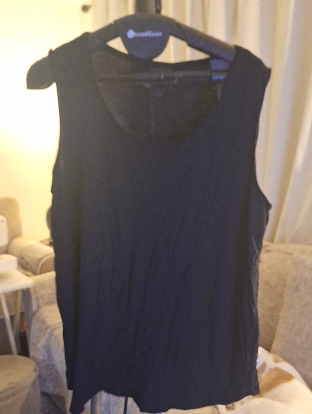 JM Collection Black Sleeveless Scoop Neck Tank